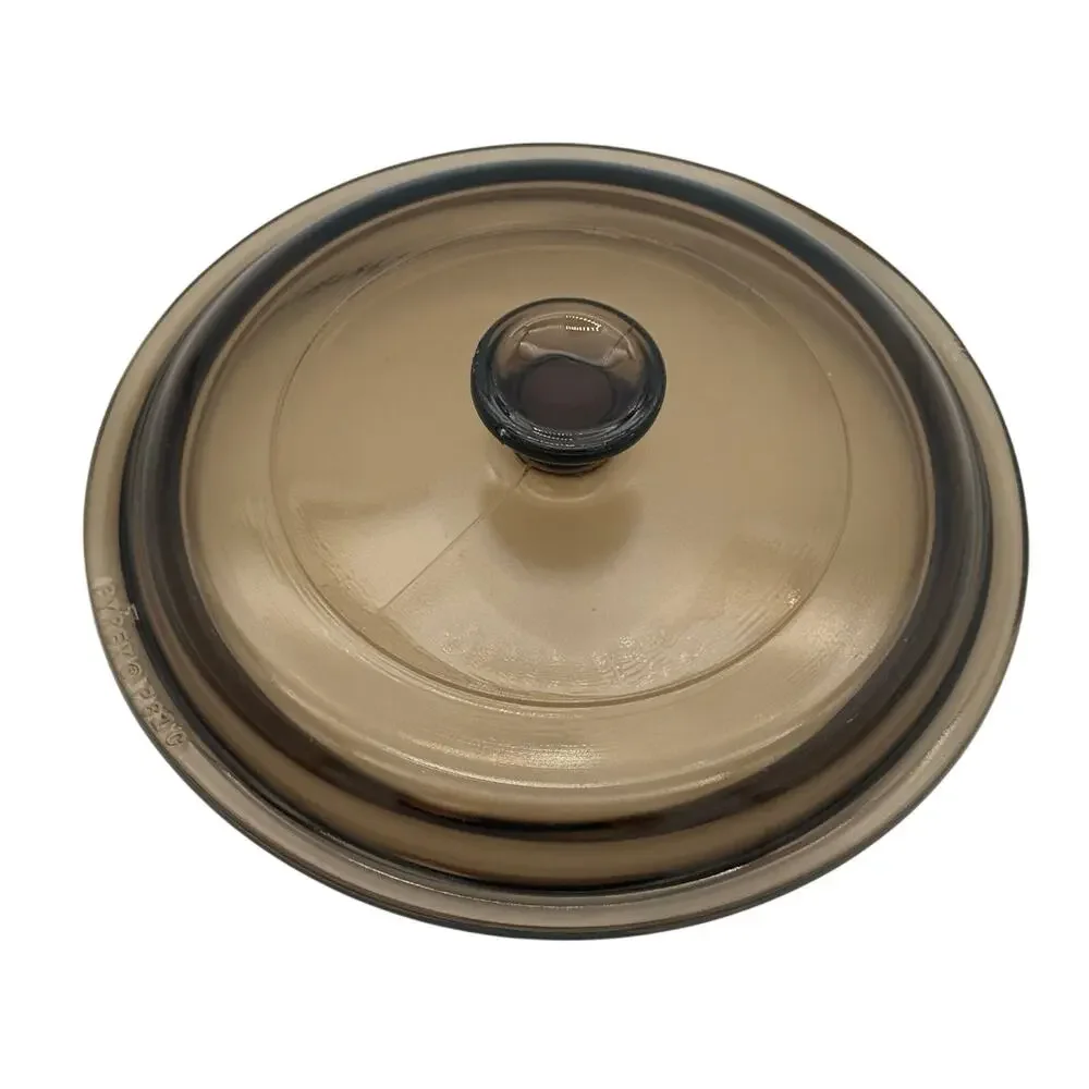 Vintage Pyrex P81C Amber Brown Glass Lid Visions Saucepan Replacement 6”